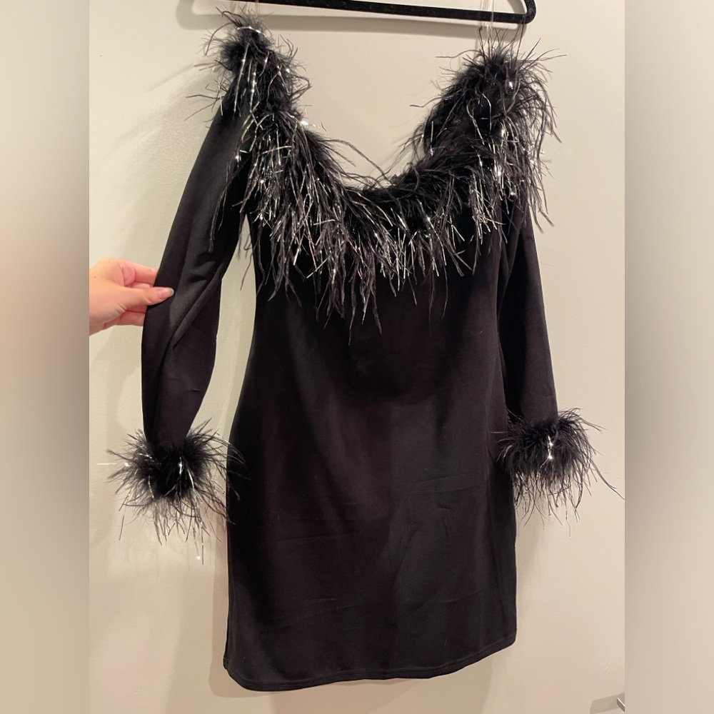Hot & Delicious Black Sheath Dress with Bishop Sleeves